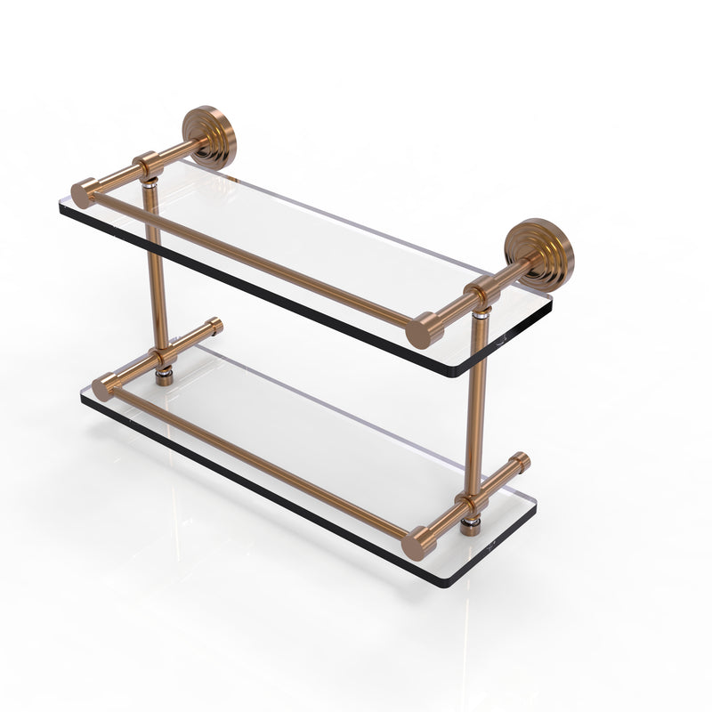 Allied Brass Waverly Place 16 Inch Double Glass Shelf with Gallery Rail WP-2-16-GAL-BBR