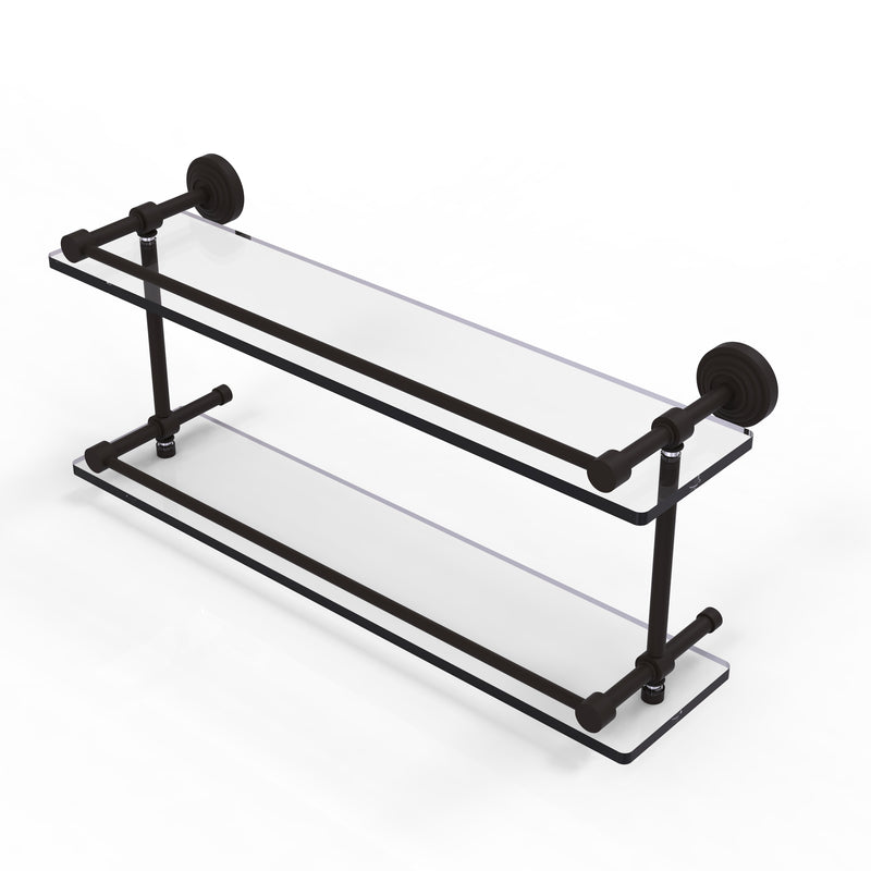 Allied Brass Waverly Place 22 Inch Double Glass Shelf with Gallery Rail WP-2-22-GAL-ORB