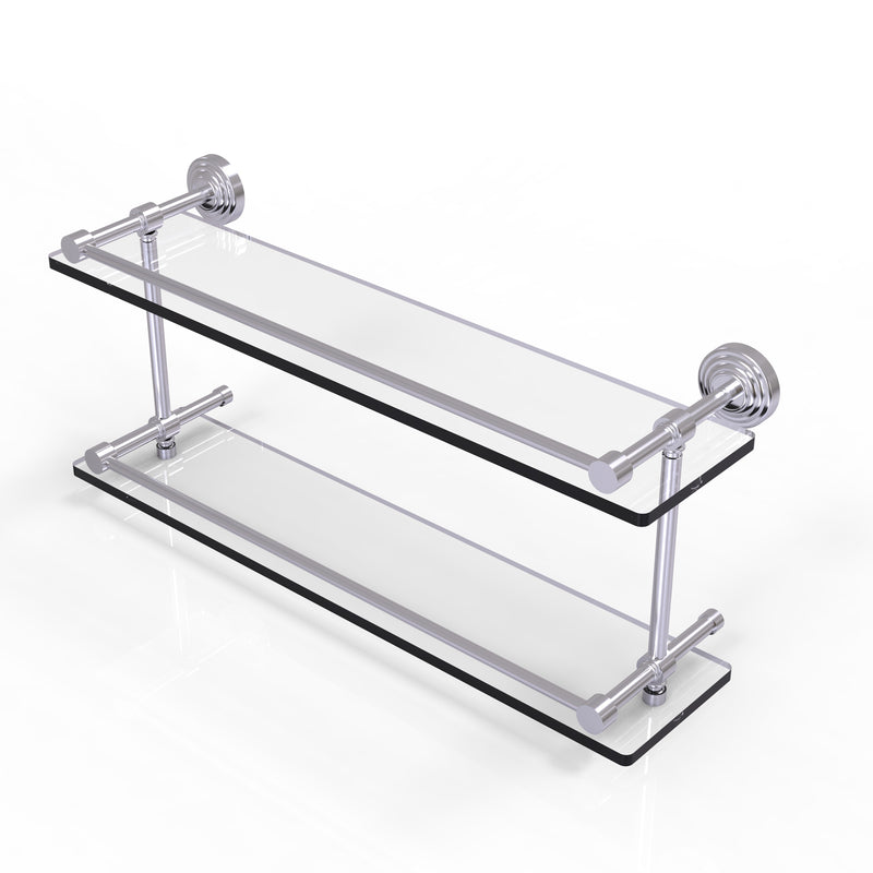 Allied Brass Waverly Place 22 Inch Double Glass Shelf with Gallery Rail WP-2-22-GAL-SCH