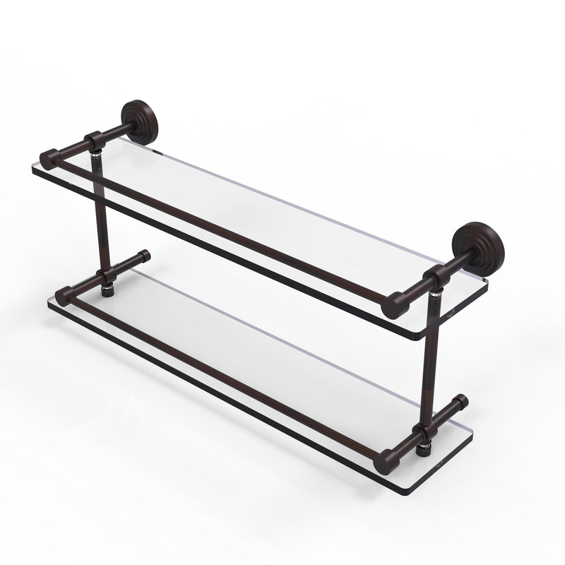 Allied Brass Waverly Place 22 Inch Double Glass Shelf with Gallery Rail WP-2-22-GAL-VB