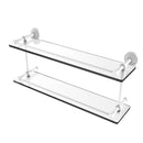 Allied Brass Waverly Place 22 Inch Double Glass Shelf with Gallery Rail WP-2-22-GAL-WHM