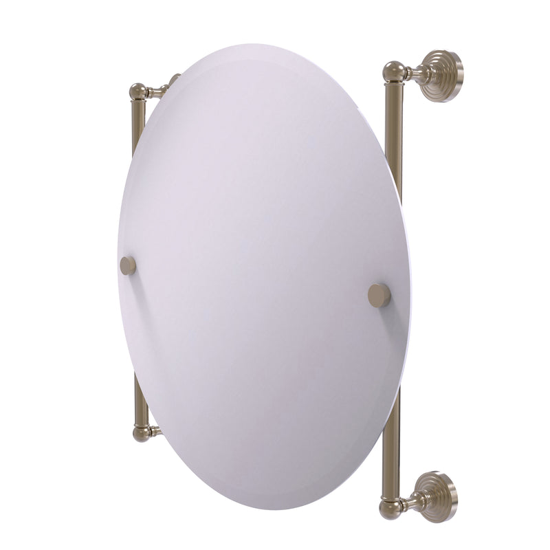 Allied Brass Waverly Place Collection Round Frameless Rail Mounted Mirror WP-27-90-PEW