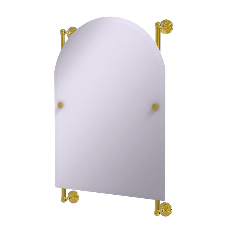 Allied Brass Waverly Place Collection Arched Top Frameless Rail Mounted Mirror WP-27-94-PB