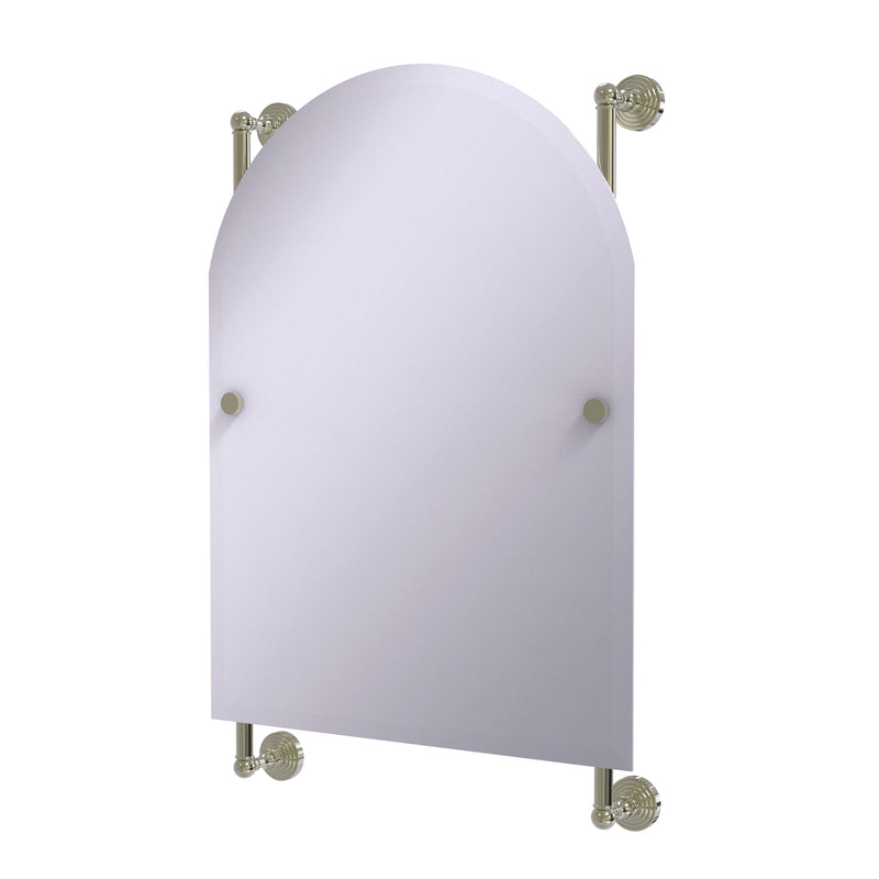 Allied Brass Waverly Place Collection Arched Top Frameless Rail Mounted Mirror WP-27-94-PNI