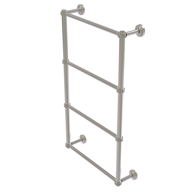 Allied Brass Waverly Place Collection 4 Tier 24 Inch Ladder Towel Bar with Dotted Detail WP-28D-24-SN