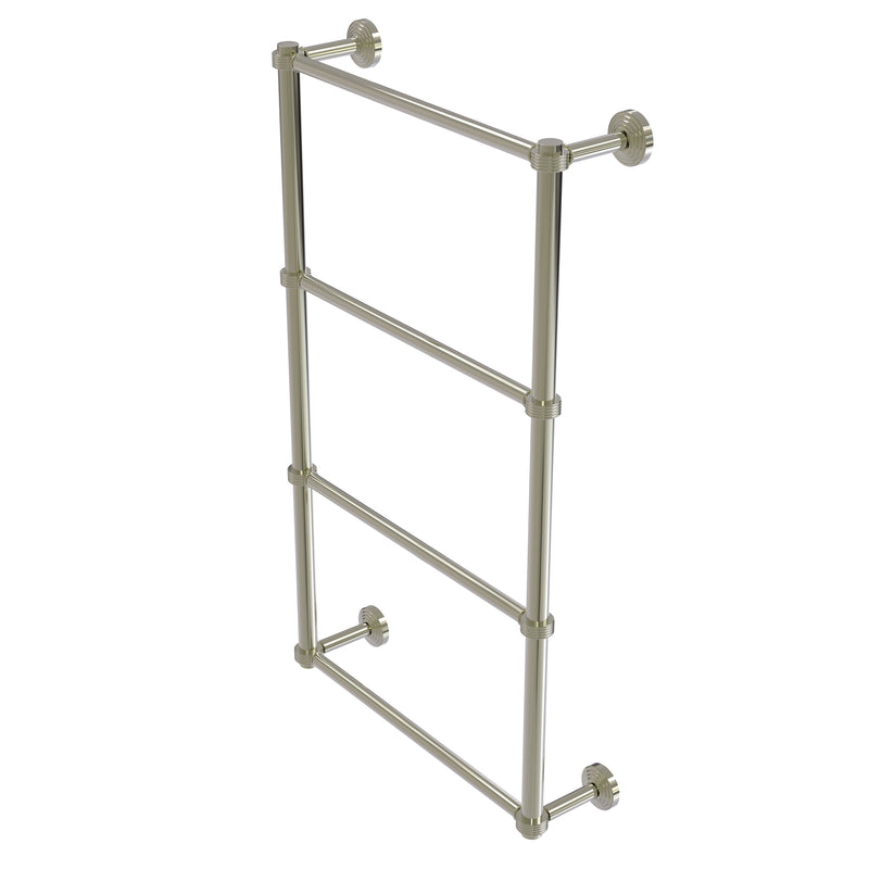 Allied Brass Waverly Place Collection 4 Tier 24 Inch Ladder Towel Bar with Groovy Detail WP-28G-24-PNI