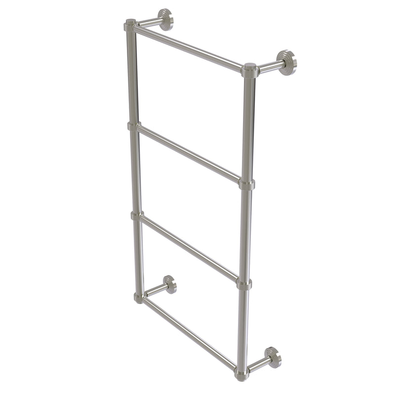 Allied Brass Waverly Place Collection 4 Tier 24 Inch Ladder Towel Bar with Groovy Detail WP-28G-24-SN