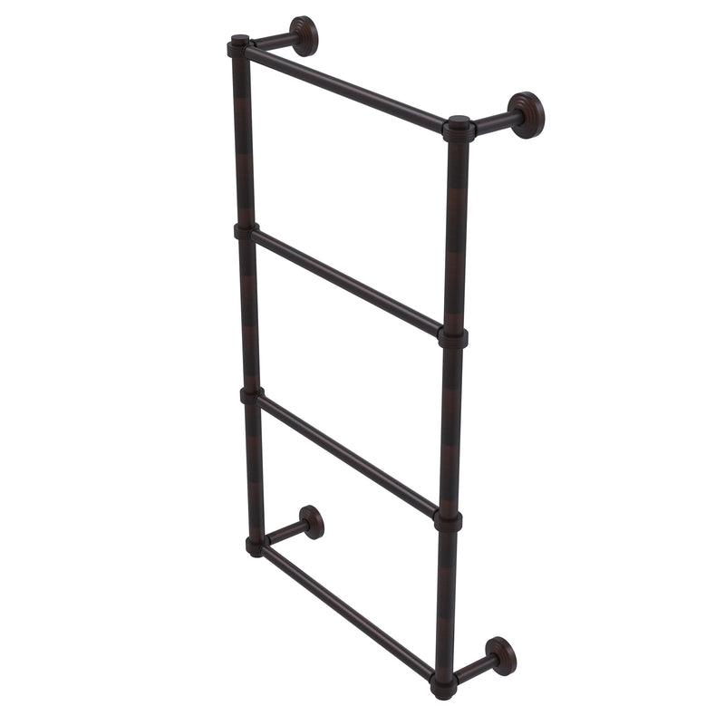 Allied Brass Waverly Place Collection 4 Tier 24 Inch Ladder Towel Bar with Groovy Detail WP-28G-24-VB