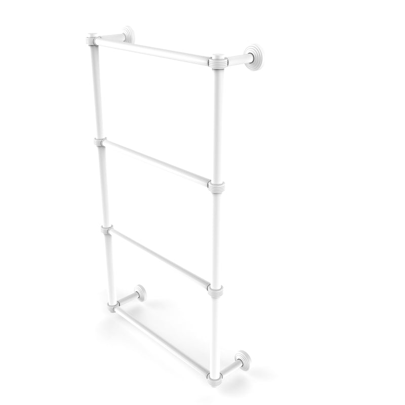 Allied Brass Waverly Place Collection 4 Tier 24 Inch Ladder Towel Bar with Groovy Detail WP-28G-24-WHM