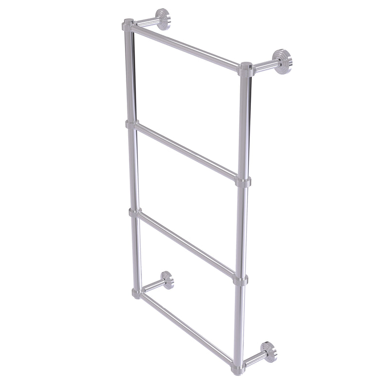 Allied Brass Waverly Place Collection 4 Tier 30 Inch Ladder Towel Bar with Groovy Detail WP-28G-36-PC