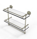 Allied Brass 16 Inch Gallery Double Glass Shelf with Towel Bar WP-2TB-16-GAL-PNI