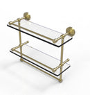 Allied Brass 16 Inch Gallery Double Glass Shelf with Towel Bar WP-2TB-16-GAL-SBR