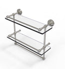 Allied Brass 16 Inch Gallery Double Glass Shelf with Towel Bar WP-2TB-16-GAL-SN