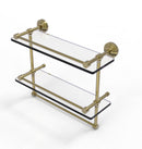 Allied Brass 16 Inch Gallery Double Glass Shelf with Towel Bar WP-2TB-16-GAL-UNL