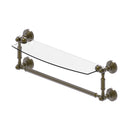 Allied Brass Waverly Place Collection 18 Inch Glass Vanity Shelf with Integrated Towel Bar WP-33TB-18-ABR