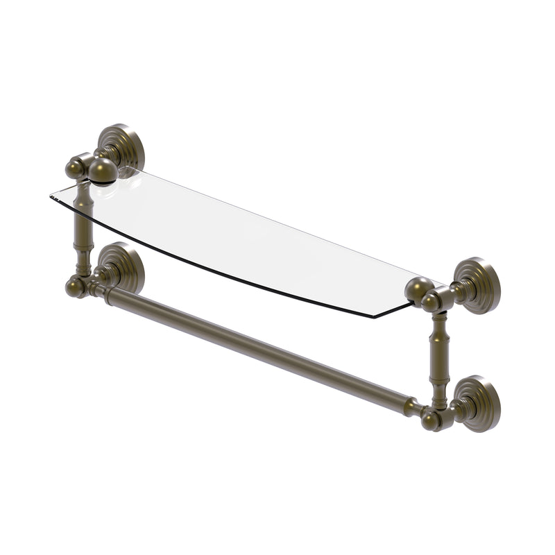 Allied Brass Waverly Place Collection 18 Inch Glass Vanity Shelf with Integrated Towel Bar WP-33TB-18-ABR