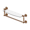 Allied Brass Waverly Place Collection 18 Inch Glass Vanity Shelf with Integrated Towel Bar WP-33TB-18-BBR