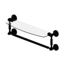 Allied Brass Waverly Place Collection 18 Inch Glass Vanity Shelf with Integrated Towel Bar WP-33TB-18-BKM