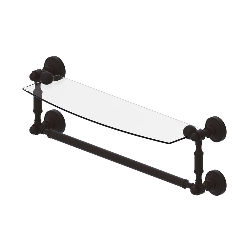 Allied Brass Waverly Place Collection 18 Inch Glass Vanity Shelf with Integrated Towel Bar WP-33TB-18-ORB