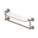 Allied Brass Waverly Place Collection 18 Inch Glass Vanity Shelf with Integrated Towel Bar WP-33TB-18-PEW