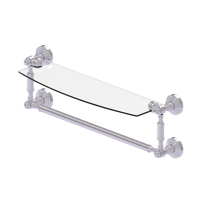 Allied Brass Waverly Place Collection 18 Inch Glass Vanity Shelf with Integrated Towel Bar WP-33TB-18-SCH