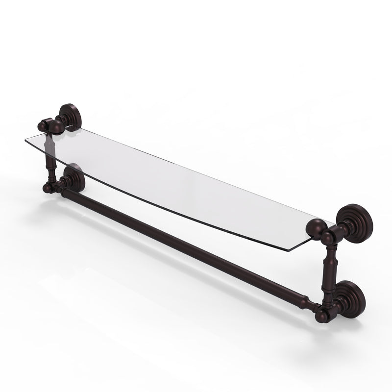 Allied Brass Waverly Place Collection 24 Inch Glass Vanity Shelf with Integrated Towel Bar WP-33TB-24-ABZ