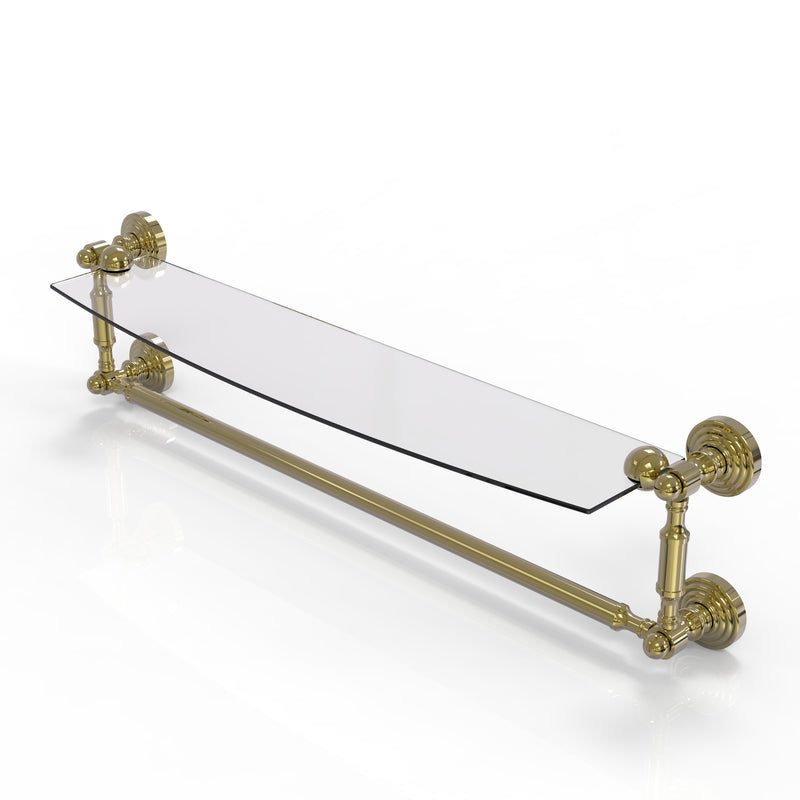 Allied Brass Waverly Place Collection 24 Inch Glass Vanity Shelf with Integrated Towel Bar WP-33TB-24-UNL