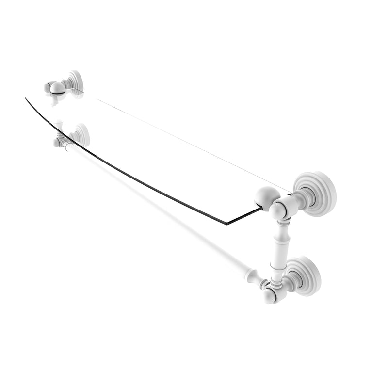 Allied Brass Waverly Place Collection 24 Inch Glass Vanity Shelf with Integrated Towel Bar WP-33TB-24-WHM
