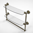 Allied Brass Waverly Place Collection 18 Inch Two Tiered Glass Shelf with Integrated Towel Bar WP-34TB-18-ABR