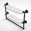 Allied Brass Waverly Place Collection 18 Inch Two Tiered Glass Shelf with Integrated Towel Bar WP-34TB-18-ABZ