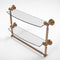 Allied Brass Waverly Place Collection 18 Inch Two Tiered Glass Shelf with Integrated Towel Bar WP-34TB-18-BBR