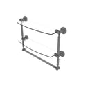 Allied Brass Waverly Place Collection 18 Inch Two Tiered Glass Shelf with Integrated Towel Bar WP-34TB-18-GYM
