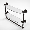 Allied Brass Waverly Place Collection 18 Inch Two Tiered Glass Shelf with Integrated Towel Bar WP-34TB-18-ORB