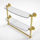 Allied Brass Waverly Place Collection 18 Inch Two Tiered Glass Shelf with Integrated Towel Bar WP-34TB-18-PB