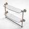 Allied Brass Waverly Place Collection 18 Inch Two Tiered Glass Shelf with Integrated Towel Bar WP-34TB-18-PEW