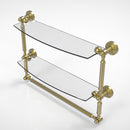 Allied Brass Waverly Place Collection 18 Inch Two Tiered Glass Shelf with Integrated Towel Bar WP-34TB-18-SBR