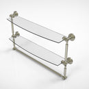 Allied Brass Waverly Place Collection 24 Inch Two Tiered Glass Shelf with Integrated Towel Bar WP-34TB-24-PNI