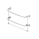 Allied Brass Waverly Place Collection 24 Inch Two Tiered Glass Shelf with Integrated Towel Bar WP-34TB-24-WHM