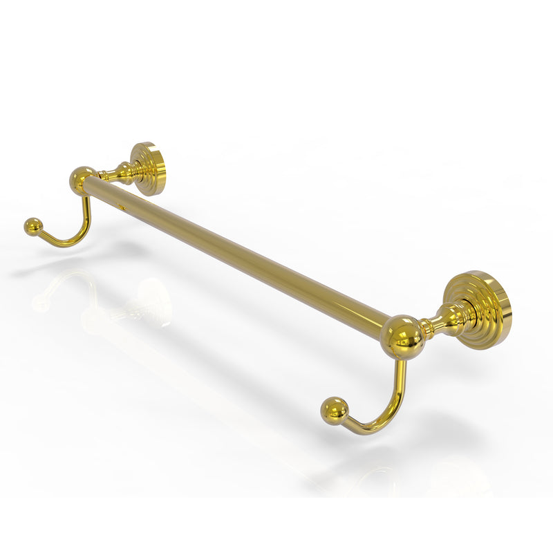 Allied Brass Waverly Place Collection 24 Inch Towel Bar with Integrated Hooks WP-41-24-HK-PB