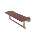Allied Brass Washington Square Collection 16 Inch Solid IPE Ironwood Shelf with Integrated Towel Bar WS-1TB-16-IRW-PEW