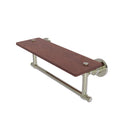 Allied Brass Washington Square Collection 16 Inch Solid IPE Ironwood Shelf with Integrated Towel Bar WS-1TB-16-IRW-PNI