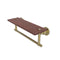 Allied Brass Washington Square Collection 16 Inch Solid IPE Ironwood Shelf with Integrated Towel Bar WS-1TB-16-IRW-SBR