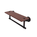 Allied Brass Washington Square Collection 16 Inch Solid IPE Ironwood Shelf with Integrated Towel Bar WS-1TB-16-IRW-VB