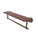 Allied Brass Washington Square Collection 22 Inch Solid IPE Ironwood Shelf with Integrated Towel Bar WS-1TB-22-IRW-ABR