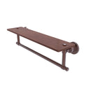 Allied Brass Washington Square Collection 22 Inch Solid IPE Ironwood Shelf with Integrated Towel Bar WS-1TB-22-IRW-CA