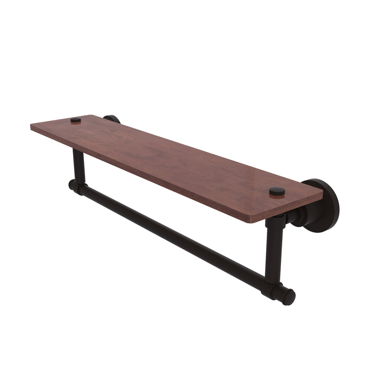 Allied Brass Washington Square Collection 22 Inch Solid IPE Ironwood Shelf with Integrated Towel Bar WS-1TB-22-IRW-ORB