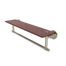 Allied Brass Washington Square Collection 22 Inch Solid IPE Ironwood Shelf with Integrated Towel Bar WS-1TB-22-IRW-PNI