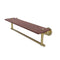 Allied Brass Washington Square Collection 22 Inch Solid IPE Ironwood Shelf with Integrated Towel Bar WS-1TB-22-IRW-SBR