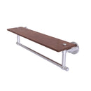 Allied Brass Washington Square Collection 22 Inch Solid IPE Ironwood Shelf with Integrated Towel Bar WS-1TB-22-IRW-SCH