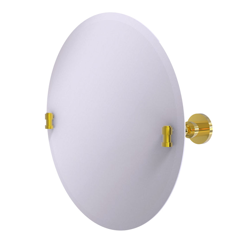 Allied Brass Frameless Round Tilt Mirror with Beveled Edge WS-90-PB